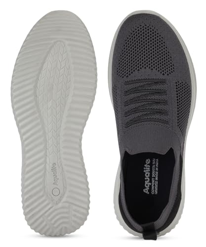 Image of Aqualite Colourblock Slip-on Casual Shoes| Walking Shoes for Men (Grey), UK 10