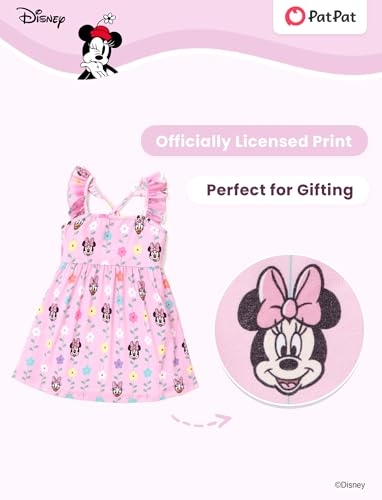 Disney Princess Minnie Mouse Frozen Elsa Toddler Girl Dress Ruffle Sleeve Crossback Strap Birthday Summer Sundress 2-6 Years2