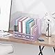 SUPEASY Schreibtisch Organizer Metall Schreibtisch Magazin Aktenhalter mit 5 vertikalen Fächern Rack Datei Organizer für Büro Desktop, Home Workspace, Lila