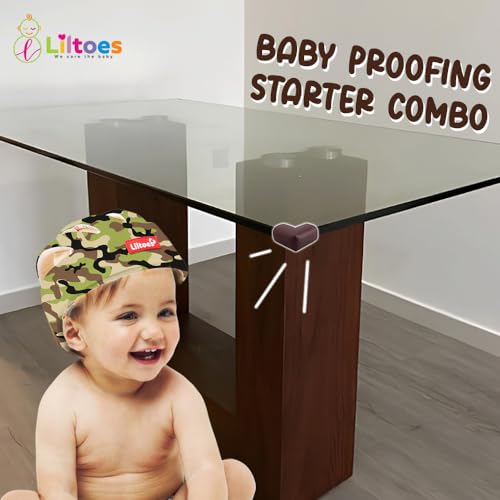 Image of Baby Safety Products Combo | LILTOES Baby Head Protector + Edge Guard for Safety of Kids 6M to 3 Years | Baby Safety Helmet with Corner Guard Protection (Camoflague+Corner)