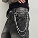 AOOOWER Dark Gothic Poniard Pendant Pants Chain for Men Punk Fashion Accessory Wear Resistant for Various