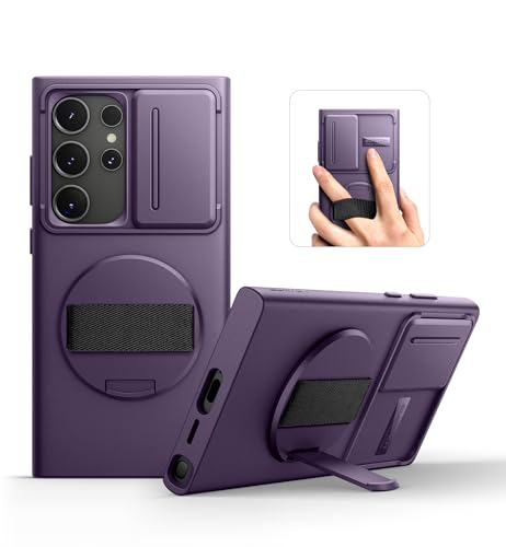 Coque Samsung S24 Ultra violette avec anneau de maintien au doigt pour streaming et vidéo