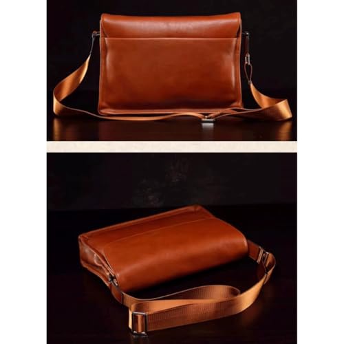 Mens Shoulder Bags Genuine Leather Messenger Bags Briefcases Casual Daypacks Crossbody Bags Waist Packs Purses(Yellow)2