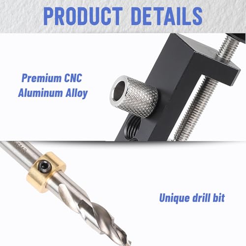 MIGUBIGU 3-tlg Aluminium-Profilstanzvorrichtung con M6 Stufenbohrer, Aluminium Profil Lochstanzer, Bohrer für Aluminiumprofile, Metall Lochzange für 2020/2040/3030/3060/4040