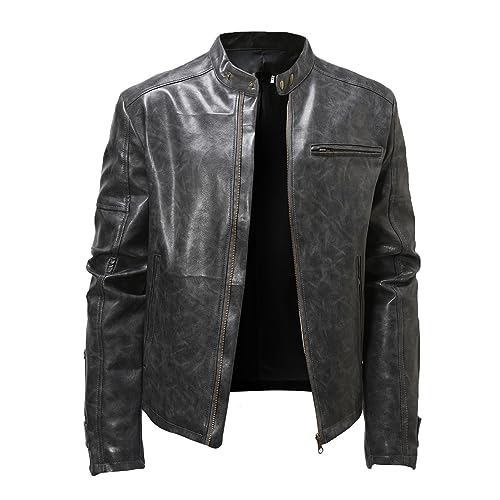Veste pluie homme longue et imperméable en similicuir zippé - 4