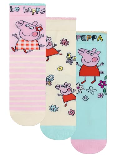 Peppa Pig Socks 3 Pack, Multipack Girls Socks, Pack Of 3 Sock Set, Official Merchandise