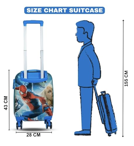 Image of ADSON Abs Kids Trolley 360 Rotating Luggage 360 Degree Wheels Non-Breakable 16 Inch Kids Hardsided Suitcase with 4 Wheels, 360 Degree Wheel Travel Trolley Bag (Design 17)