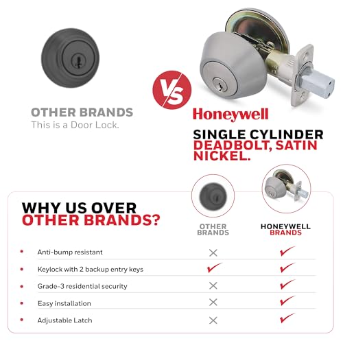 Honeywell 8111309 Safes & Door Locks - Single Cylinder Front Door Deadbolt Lock Set thumb #6