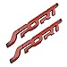 HUAYT Emblema SPORT in lega, confezione da 2 adesivi per auto 3D SPORT emblema logo bagagliaio posteriore, compatibile con Signe, Citroen, Renault, Audi, Toyota, Honda, Nissan(ROSSO)