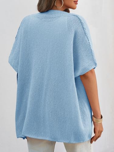 Image of Saodimallsu Womens Short Sleeve Cardigan Sweaters Button Down Lightweight Knit Cardigans