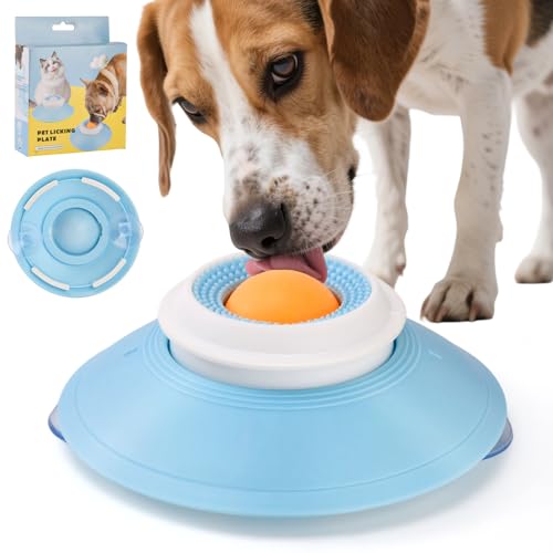 LTFIOON Lick Bowl per Cani, Giocattolo Leccare Cani Gatti, Mangiatoia Lenta per Cibo Liquido, Giocattolo Antiscivolo per Animali Domestici per Alleviare l'ansia per Cuccioli e Gattini (A)