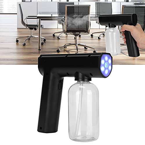 nanometro elettrico atomizzatore, nano pistola a vapore nebulizzatrice palmare luce blu nano pistola a spruzzo pulizia auto ufficio casa ricaricabile nero