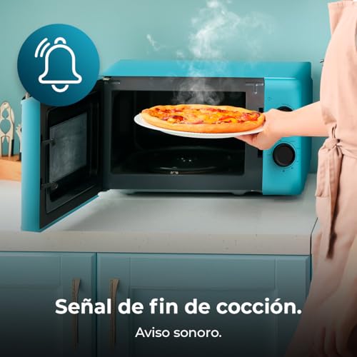 Cecotec Mechanische Mikrowelle mit Grill 20L Proclean 3110 Blau. 700W in 6 Stufen und 800W Grill, Auftaumodus, Garzeit-Endsignal, Innenleuchte, 30-Minuten-Timer, Blaues Design 9 Cecotec Mechanische Mikrowelle mit Grill 20L Proclean 3110 Blau. 700W in 6 Stufen und 800W Grill, Auftaumodus, Garzeit-Endsignal, Innenleuchte, 30-Minuten-Timer, Blaues Design