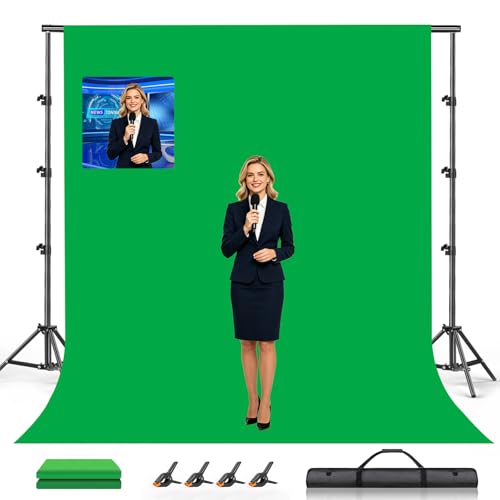 Soporte ajustable para fondos fotográficos con kit y pantalla verde miniatura 1