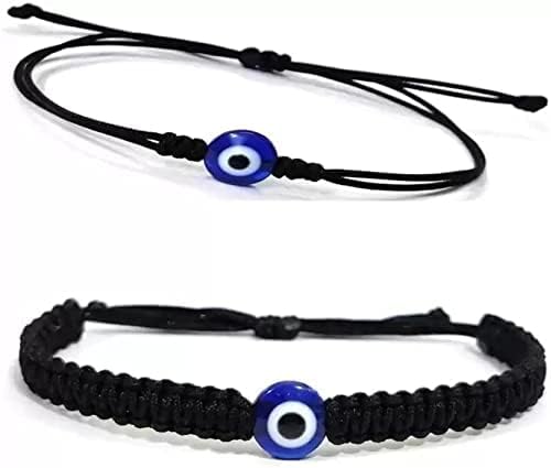 genericBlack Thread Handmade Evil Eye Nazariya Bracelet For Unisex Adult Keeps You Safe And Secure From Evil & Negative Pack Of Combo 2 Pc