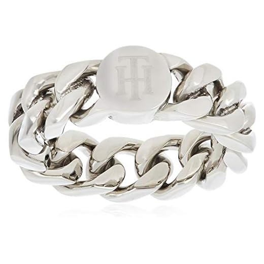 Tommy Hilfiger Anillo clásico de acero inoxidable., Acero inoxidable, Sin piedra