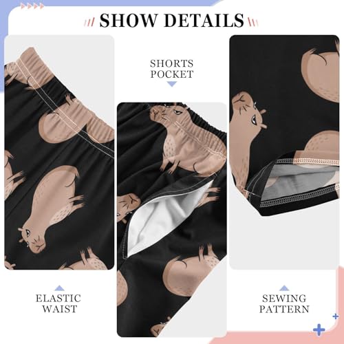 Boys' Pants Capybaras Light Black Long Bottoms Jogger Pants Elastic Waist Trousers with Pockets S-XL4