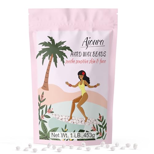 Image of Ajoura 1lb Unscented Hard Wax Beads for Hair Removal, Brazilian Bikini Wax Refill for Full Body Women Men, Ideal for Legs, Face, Brazilian, Bikini, and Underarms, at Home Waxing for Sensitive Skin