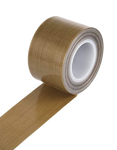 Image of PTFE Tape for Vacuum Sealer Machine, Hand Impulse Sealers Insulation PTFE Coated Fiberglass Adhesive Tape 500℉ High-Temp Fiberglass Adhesive Tape (2-inch x 33FT)