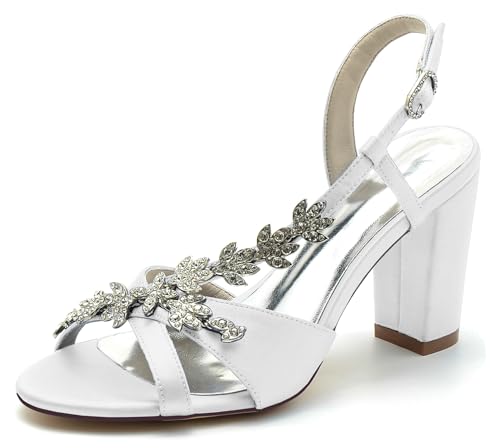 Sandales de mariage confortables contre les maux de pieds strass BR067