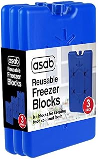 ALBERT AUSTIN Reusable Freezer Blocks 3pk - Slim Long Lasting Thermos Freezer Block Freeze Boards Gel, Ice Bricks, Cool Blocks for Cool Box, Lunch Box, Cool Bags, Picnic, Air Cooler, Ice Boxes