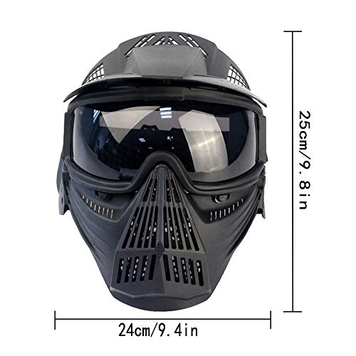 Paintball Mask, Airsoft Mask, Full Face with Tactical Goggles Mask