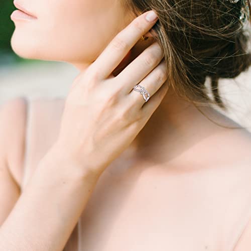 STARCHENIE Infinity Heart Ring for Women 925 Sterling Silver Love Knot Ring Promise Ring Size 102
