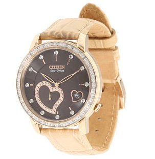 CITIZEN[V`Y] ev1003-09x Eco-Drive Desire Diamond Rose Gold Leather band watch V`Y GRhCu _Ch [YS[h n[gfB[X rv[sAi]