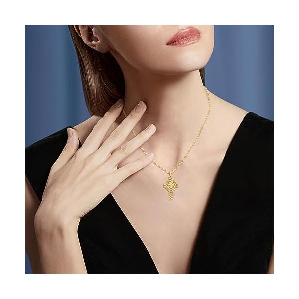 KECHO 14K Solid Gold Cross Pendant Necklace14K Real Gold Religious Jewelry Gifts for Men Women - Image 6