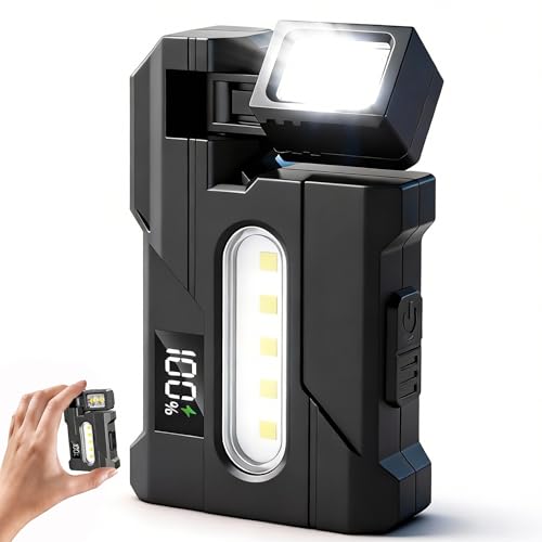 LETOUR G5 Pro Rechargeable EDC Flashlight, 2000LM Powerful RGB Flashights, Portable Flat Mini Flashlights, IP68 Waterproof Multi-Mode Magnetic Small Keychain Flashlight for Camping, Emergency