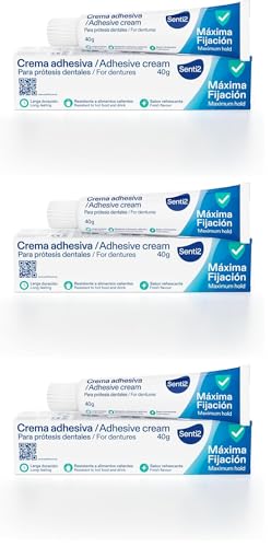 Senti2 Crema Adhesiva extra fuerte para prótesis dentales - 40g (Paquete de 3)