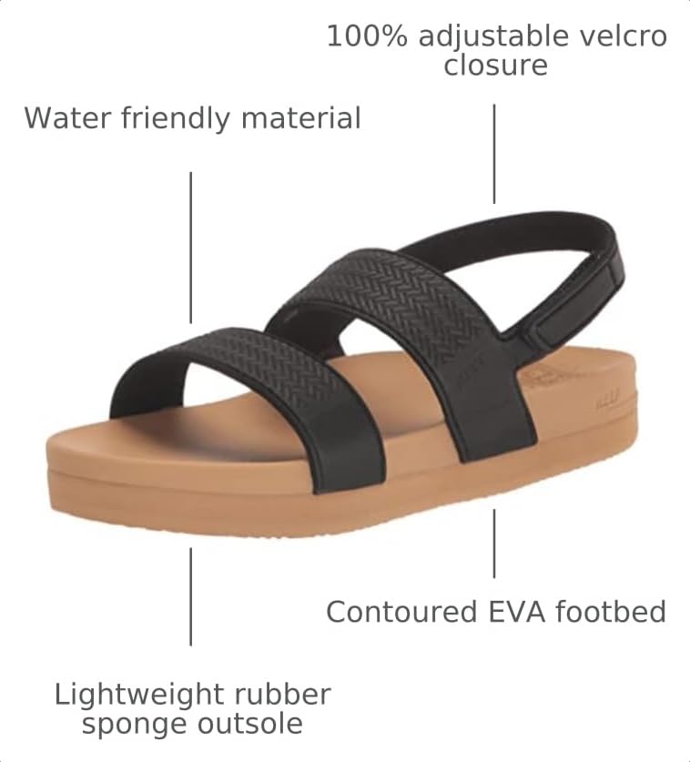 Image of REEF Girls Kids Water Vista Platform Sandal, Water Friendly, Adjustable Strap