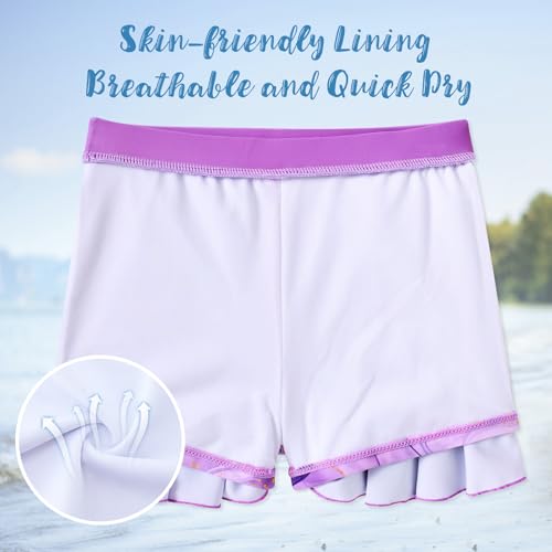 Image of Idgreatim Girls Swimsuit Rash Guard Set Long Sleeve Two Piece Bathing Suit 3-10 Years
