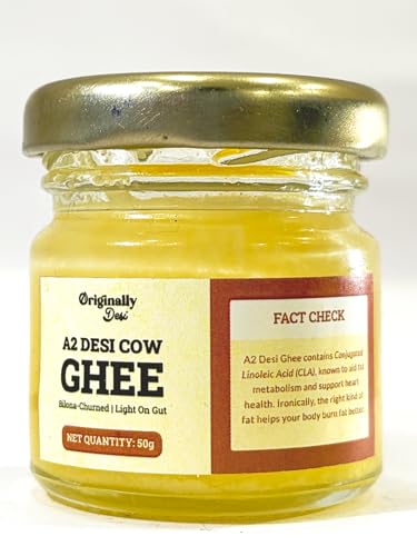 Image of Originally Desi A2 Desi Cow Ghee (50 ml)| Traditional Bilona Churned | Cultured Ghee | Cow Milk Ghee | Free Grazed Desi Cows | Pure, Organic & Natural | Lab Tested