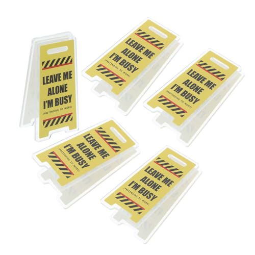 Cabilock 5 Stück Doppelseitiger Memohalter Acryl Notizenhalter Schreibtischclip Lustige Warnschilder Büro Zubehör Kompakt Robust für Kollegen und Lehrer