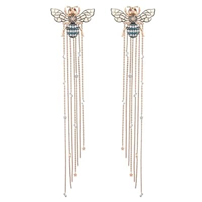 Bee Goddess, Queen Bee Mindy Gold Blue Diamond Earring