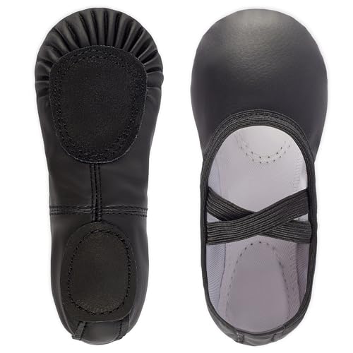PU Ballet Shoes for Girls - Dance Practice Slippers for Girls, No-Tie Sole Yoga Shoes(Toddler/Little Kid/Big Kid)2