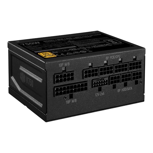 Cooler Master V750 SFX Gold ITX SFF Modular Power Supply, 750W 80Plus Gold, ATX 3.1 | 90° | PCIe...