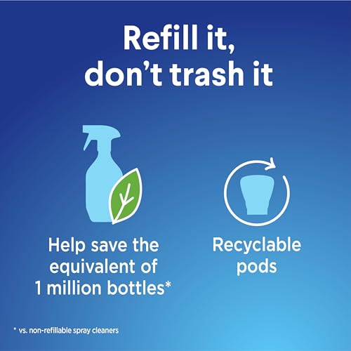 Clorox Bathroom Foamer Refillable Cleaner, Household Essentials, 1 Bottle and 3 Refill, Rain Clean, 1.13 Fl Oz - image 6