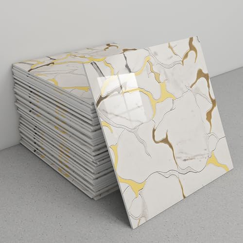 30 Piezas Azulejos Adhesivos Cocina 30x30 cm, Baldosas Adhesivas De PVC Con Efecto Mármol, Azulejo Adhesivo Impermeable, Revestimiento Adhesivo Para Cocina, Baño, Salón Y Pared De TV(A1)