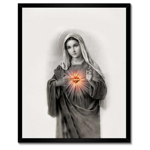 Décoration murale Marie la Mère de Dieu poster avec cadre blanc de qualité