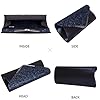Larcenciel Damen Clutch Abendtasche Unterarmtasche Umhängetasche mit Strass-Steinen und Abnehmbarer Kette in den Farben Silber Gold Altrosa (blau) #4