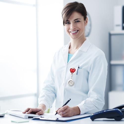 Vintoney Krankenschwester Uhr, 4PCS Krankenschwesteruhr Schwesternuhr Taschenuhren für Damen Pflegeuhr Taschenuhr Zeiger mit Leuchtend im Dunkeln Dehnbare Silikon Hülle - Pflegeelemente