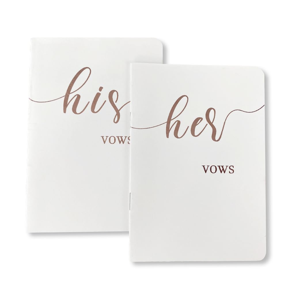 Livrets de vœux mariage avec dorure or rose élégante pour elle et lui