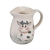 Jarra Lechera de Cerámica con Diseño de Vaca, Blanco. Jarra de Leche Cerámica