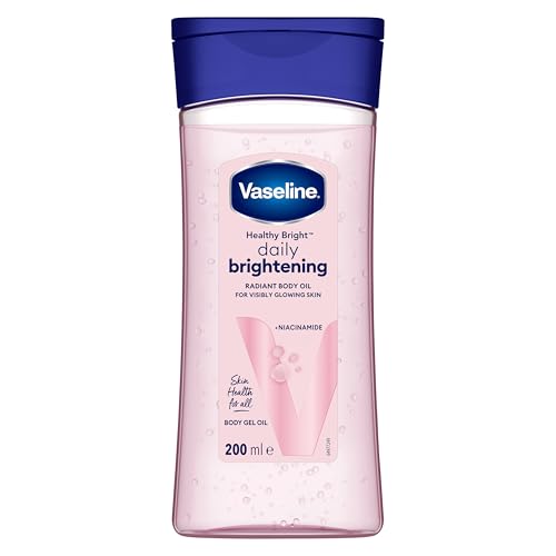 Vaseline Healthy Bright Daily Brightening Body Oil 200ml Gel | For Visibly Glowing Skin | Radiant Skin with Niacinamide