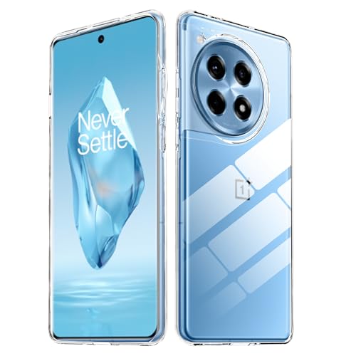 Rojeuinn Funda para Oneplus 12R Tacto Suave Tup Silicona,Anti-Arañazos Protectora Case función-Transparente