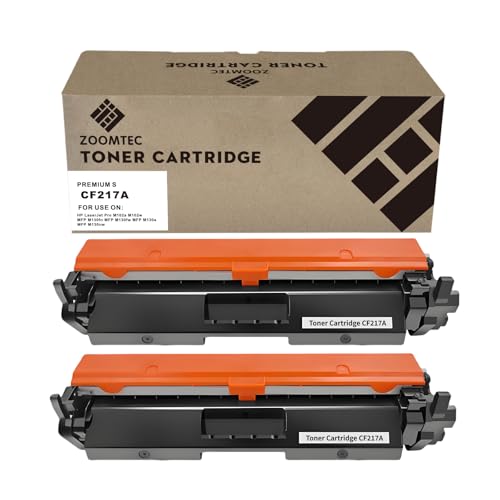 ZOOMTEC Compatible para HP CF217A 17A Tóner Cartuchos Compatible con HP LaserJet Pro MFP M130nw M130fn M130fw M130a M102a M102w Impresora (2 Paquet;con Chip)