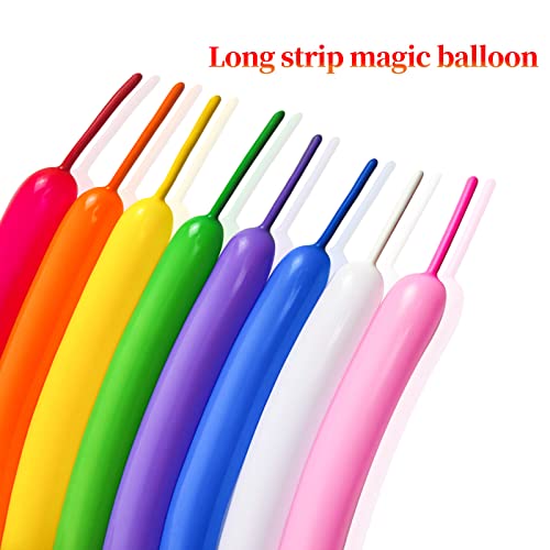 Image of Long Balloons Animals, Thickening 260 Balloons for Tying Balloon Arch, Twisting Latex Magic Modeling Skinny Birthday for Kid's Party Wedding Decoartion 100pcs (Color)