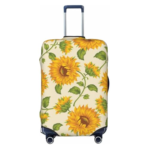 Beautiful Yellow Sunflower Print Luggage Suitcase Covers Elastic Washable Luggage Protector Luggage Covers For Suitcase
